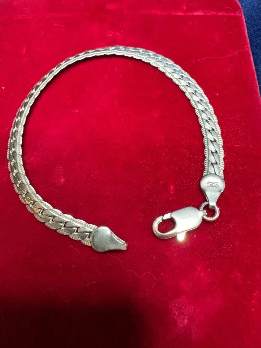 Bracelet 925 Sterling Silver Double Link Cuban Lobster Clasp 4.5 mm 7.5